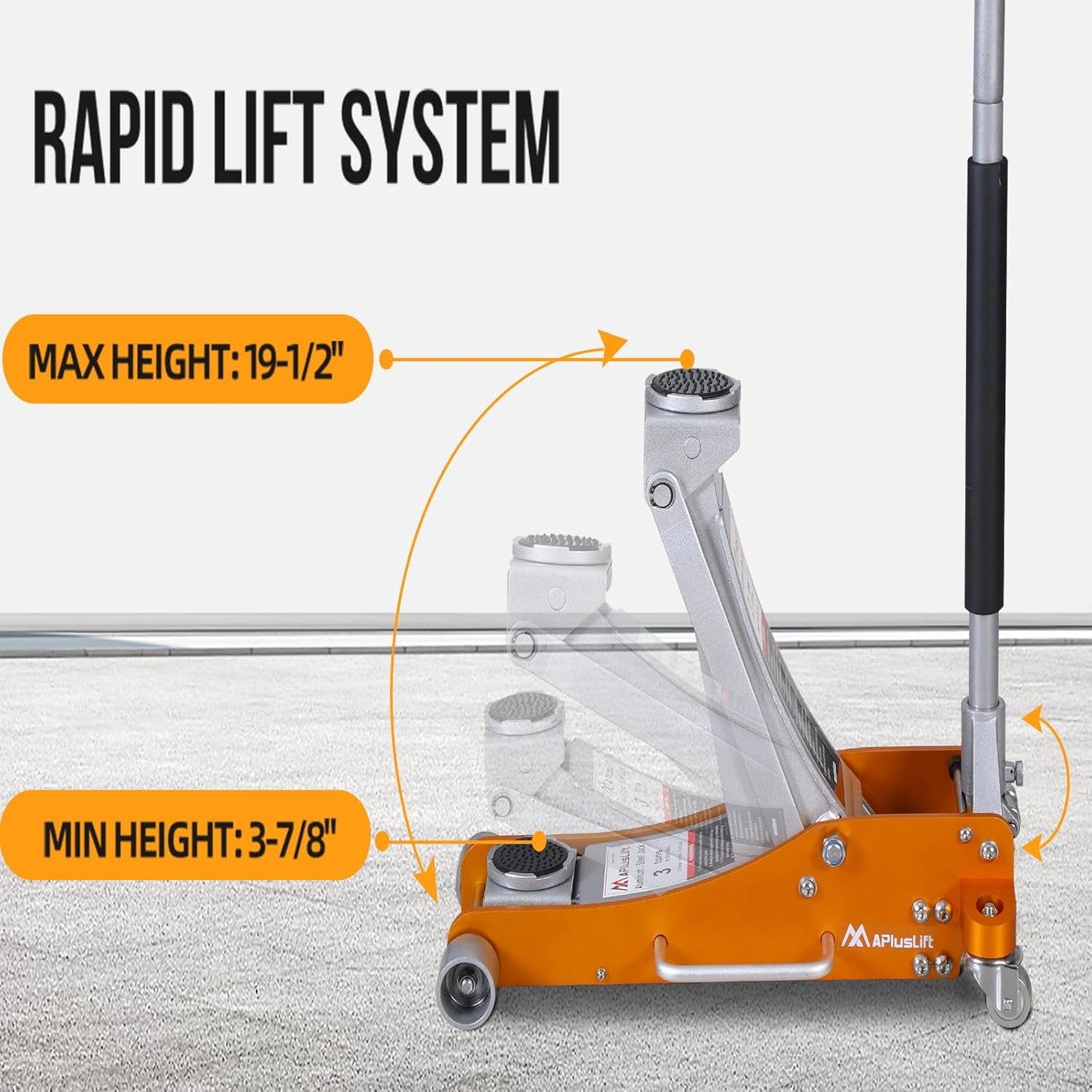 APlusLift AF350G 3-Ton Low Profile Racing Floor Jack – Dual Piston Quick Lift