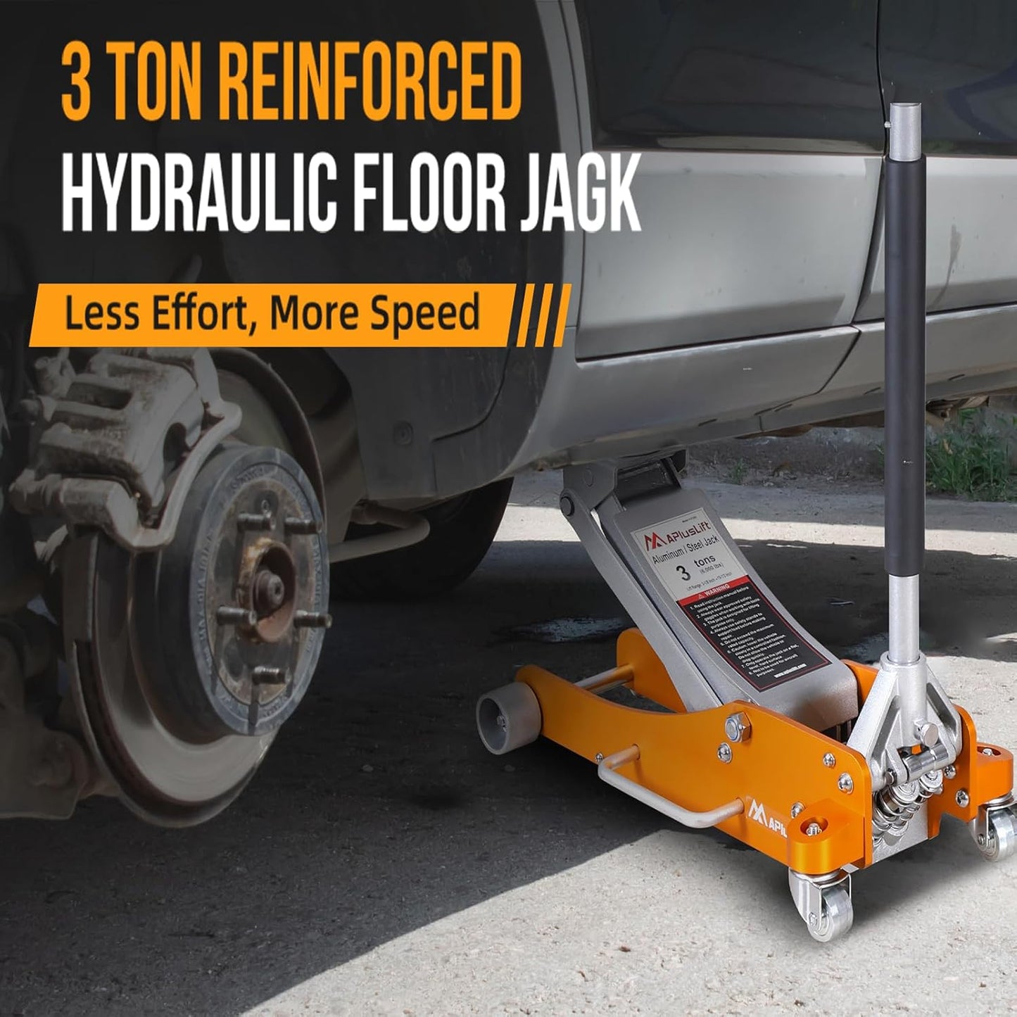 APlusLift AF350G 3-Ton Low Profile Racing Floor Jack – Dual Piston Quick Lift